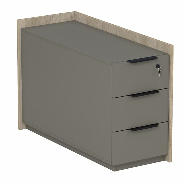 Тумба опорная угловая с ящиками Алсав MAGNETIC 15ТОУЯ.610 (984х404х670) okwood/terra