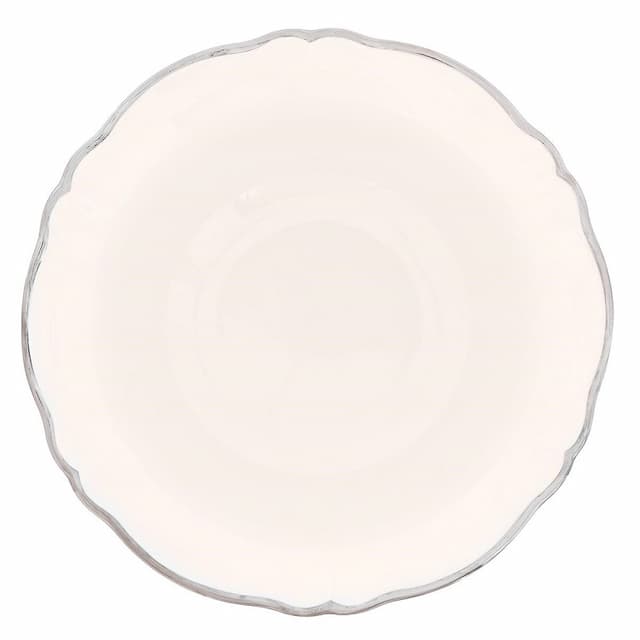 Салатник Ø 26 см Bitossi Parisienne PAR03017 (цвет молочный, с платиновым ободком)