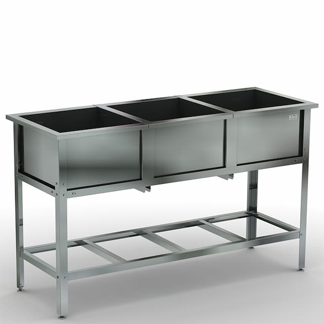 Ванна моечная трехсекционная сварная КОБОР ВМС/3-145/53