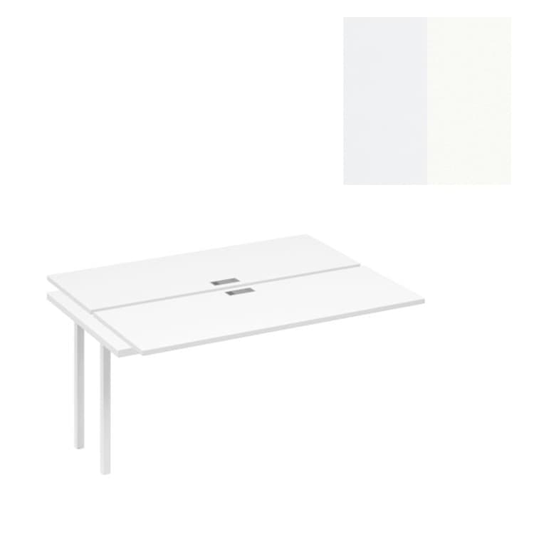 Секция рабочей станции на опорах Юнитекс А4 DUE 2х160 А4 Б2 172-1 БП (160x124x75) белый премиум/металлокаркас белый