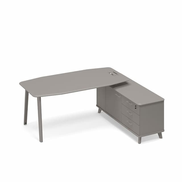 Стол на тумбе правый (тип 2) Юнитекс ТМ М1 110 МП МП МП мокко премиум