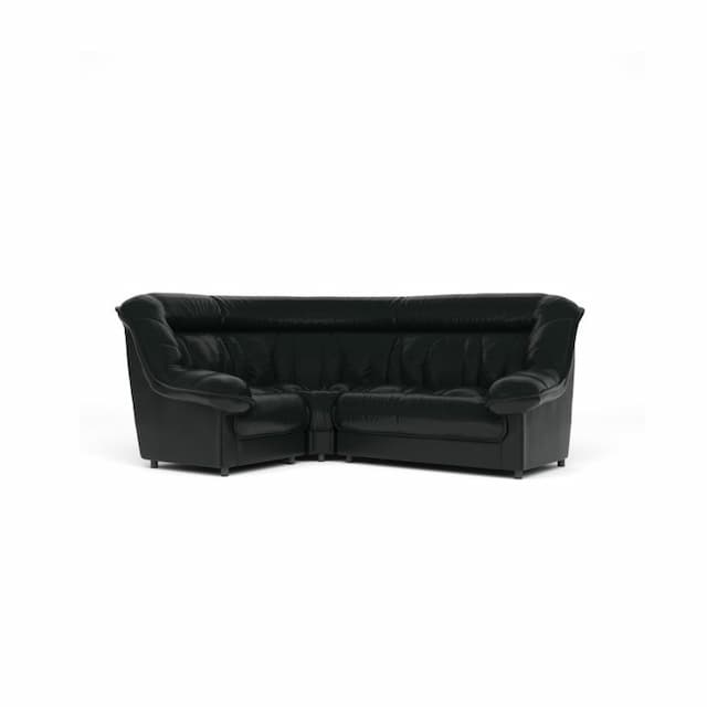 Диван угловой Юнитекс ЭДЕЛЬВЕЙС М.1У2.03.5 Ed/1y2/cn1114 экокожа премиум / черная