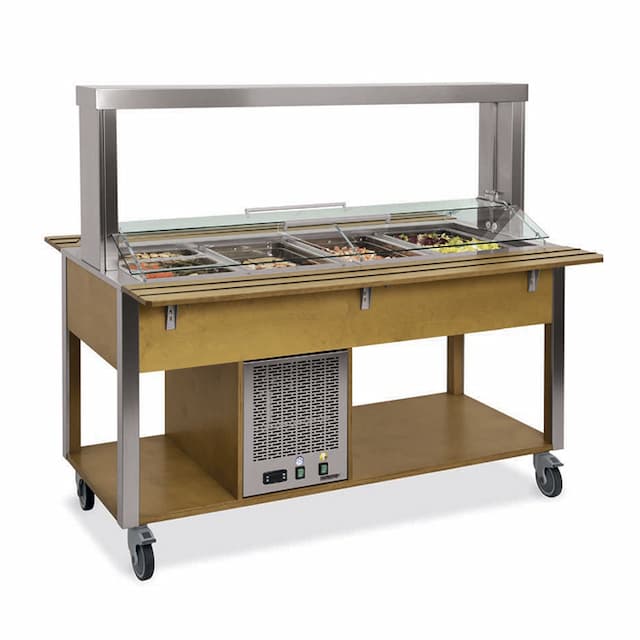 Стол Шведский охлаждаемый (защитное стекло подвижное) MetalCarrelli 6900.4M-W (венге)