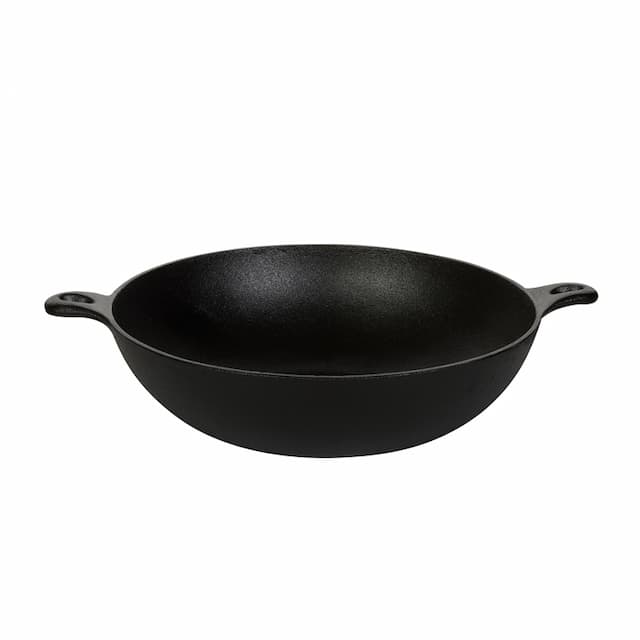 Сковорода-ВОК Luxstahl КТ1208 303/84 мм с двумя ручками чугун [НЕ3058]